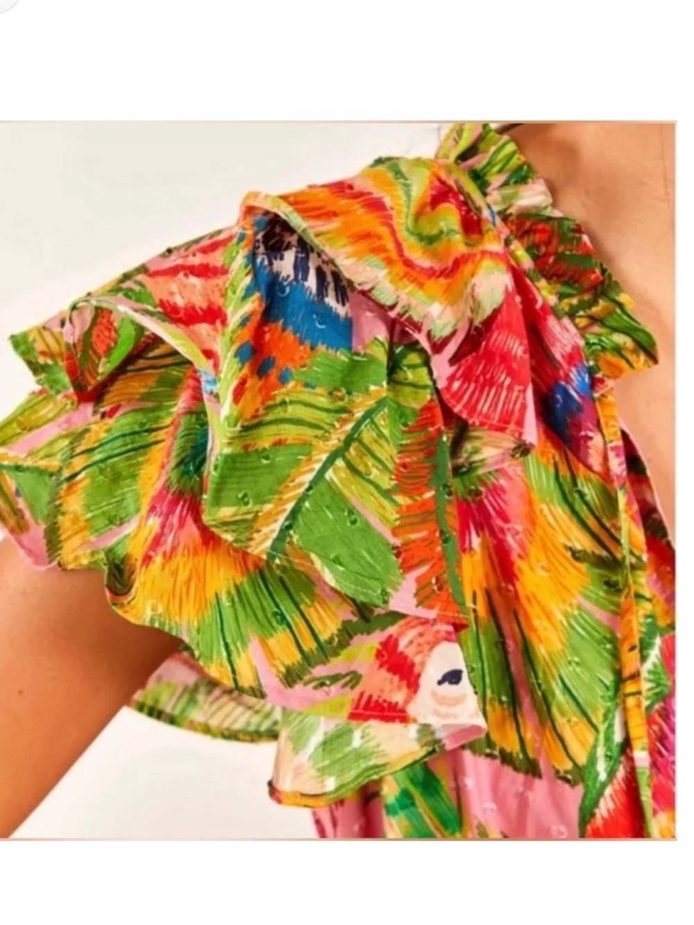 FARM Rio Macaw Leaves Tropical Tiered Maxi Dress - Picture 5 of 11